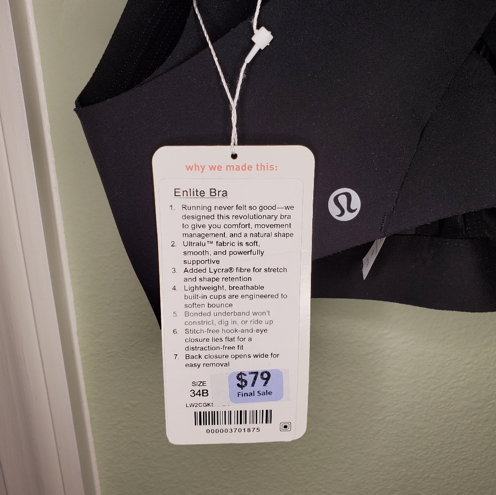 NWT LULULEMON ENLITE BRA SIZE 34B - Picture 7 of 7